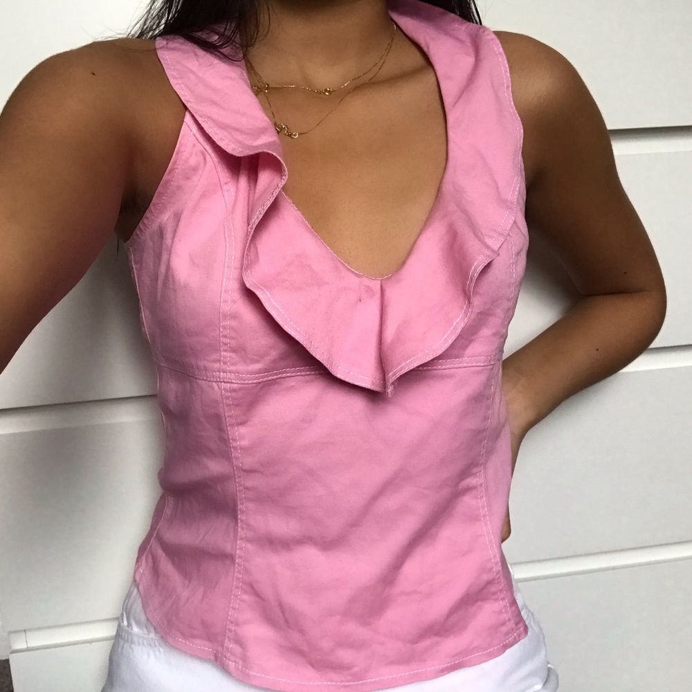 90s style pink halter top